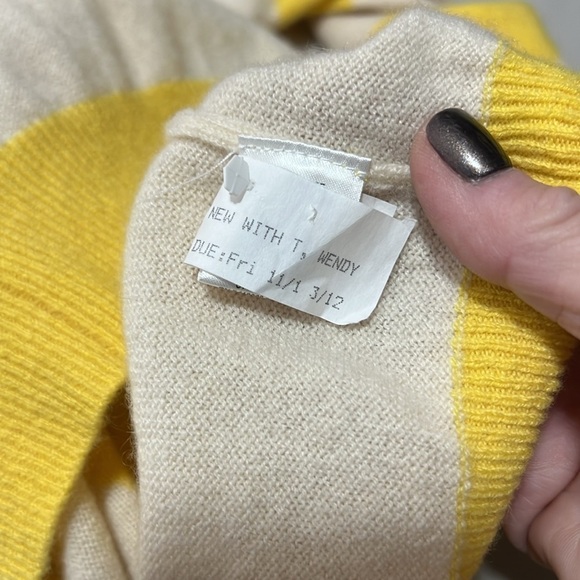 Minnie Rose Cashmere Stripe Happy Face Sweater Size XS - Picture 8 of 10